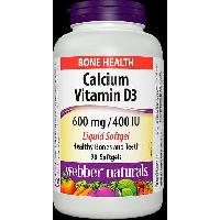 WEBBER NATURALS-КАЛЦИЙ 600 mg+ВИТАМИН D3 400 Х 90